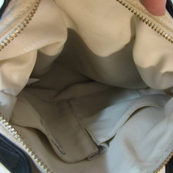 A New Day Backpack Purse Tan Oatmeal Black Faux Leather Straps Cute Pockets - Picture 7 of 9